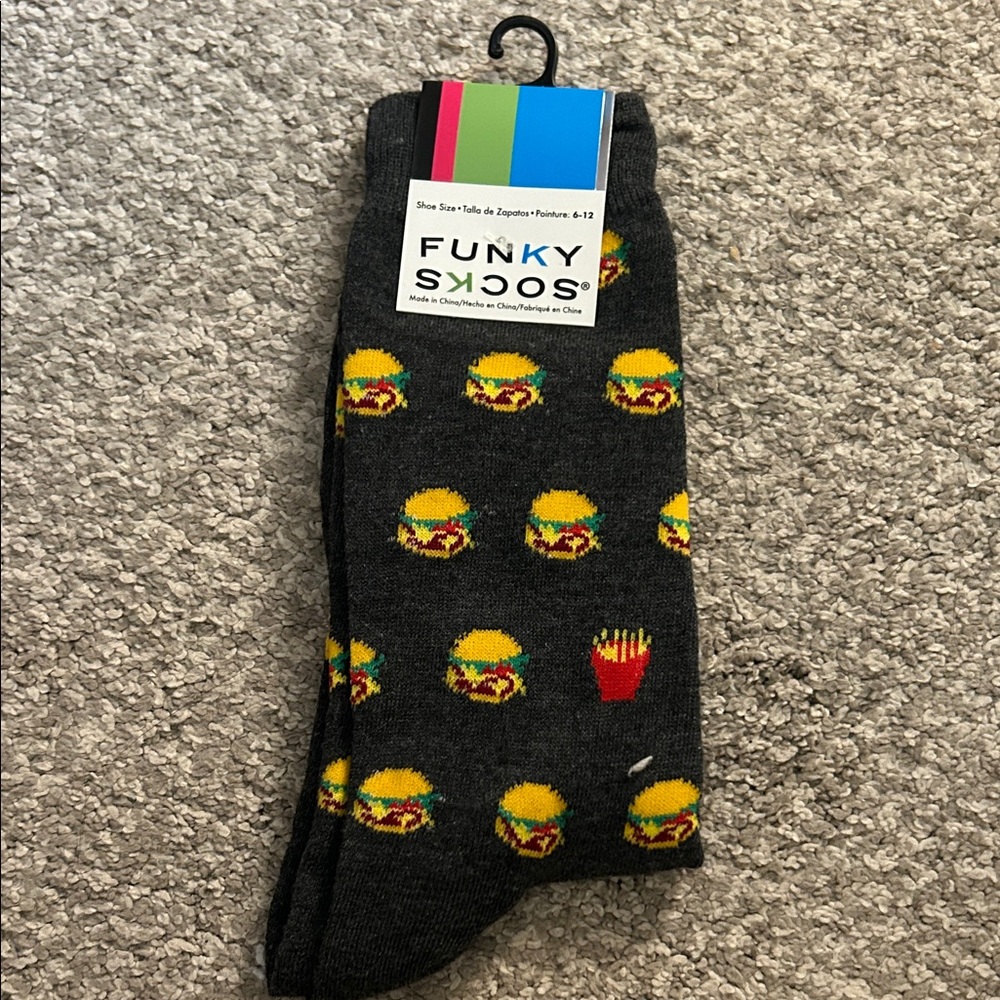 New Funky Socks Cheeseburger and Fries! Great stocking stuffer!